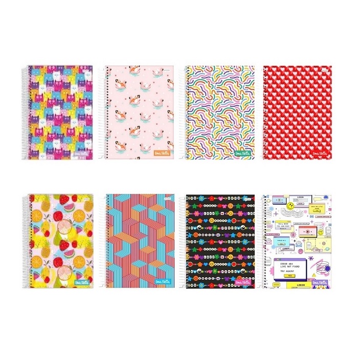 Caderno Capa Dura Espiral 10 Matérias - Uma Stella - Jandaia