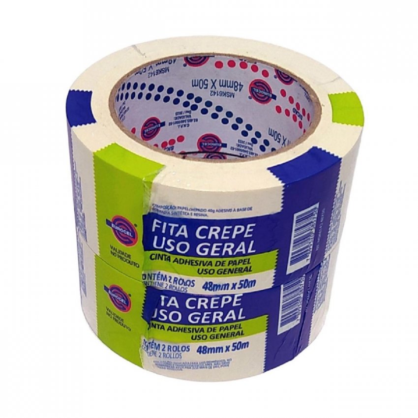 Fita Crepe 48mm x 50m Eurocel Pacote com 2 Unidades